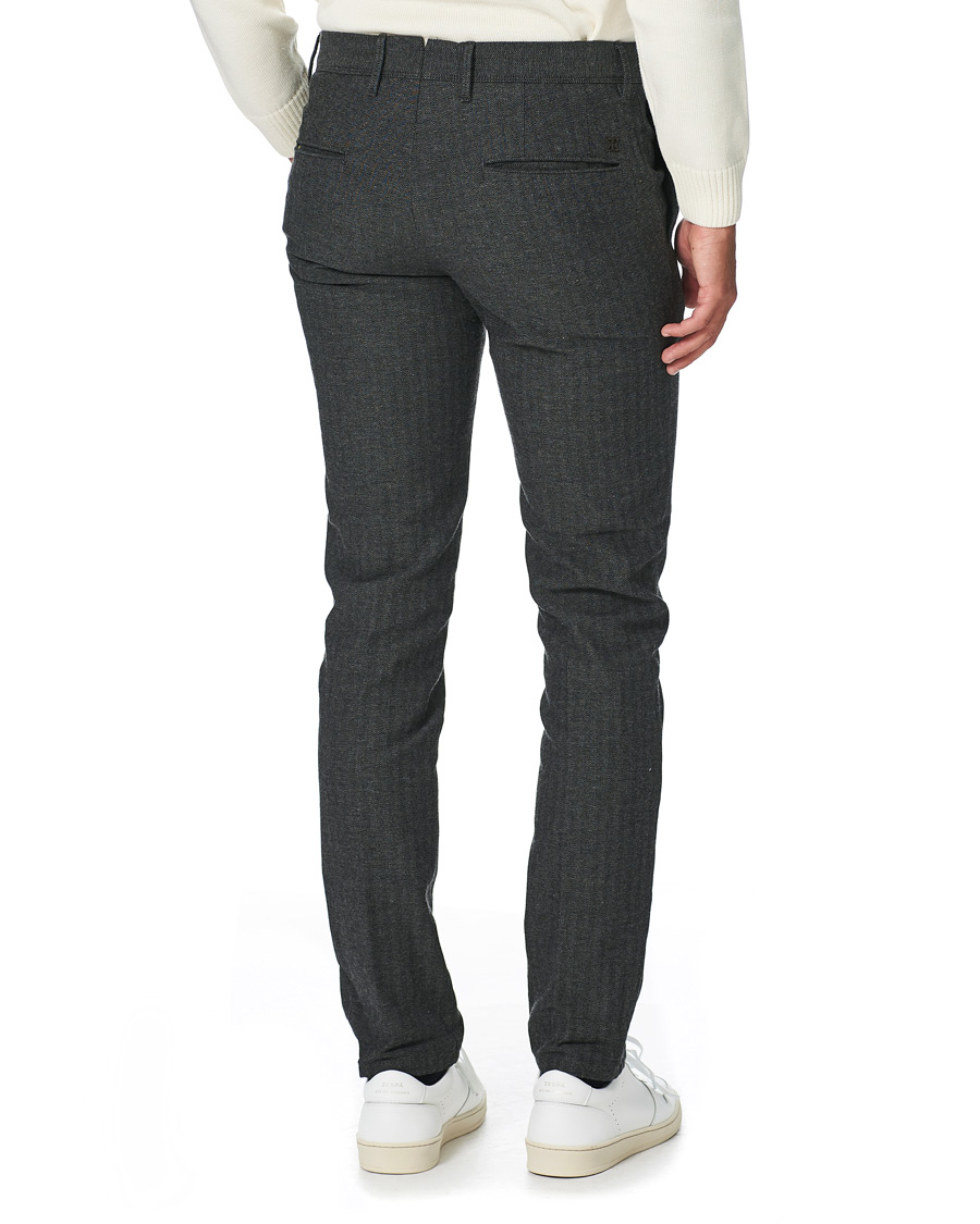 Uomini | Pantaloni | Incotex | Slim Fit Cotton/Wool Herringbone Slacks Grey