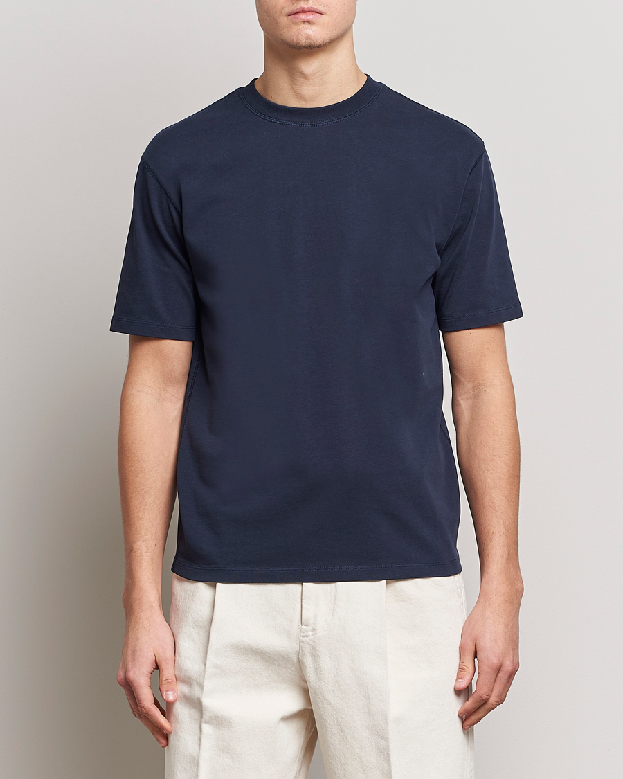 Uomini | Drake's | Drake\'s | Short Sleeve Hiking T-Shirt Navy