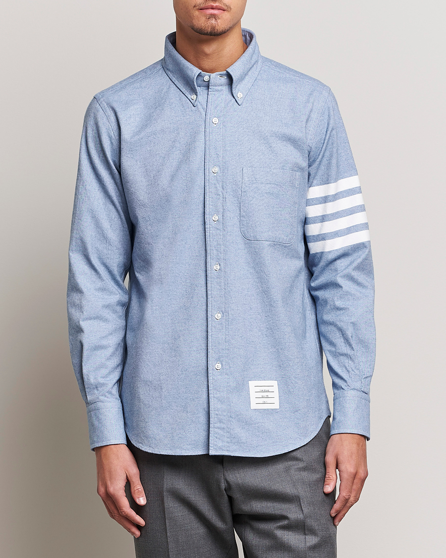 Uomini | Abbigliamento | Thom Browne | 4-Bar Flannel Shirt Light Blue