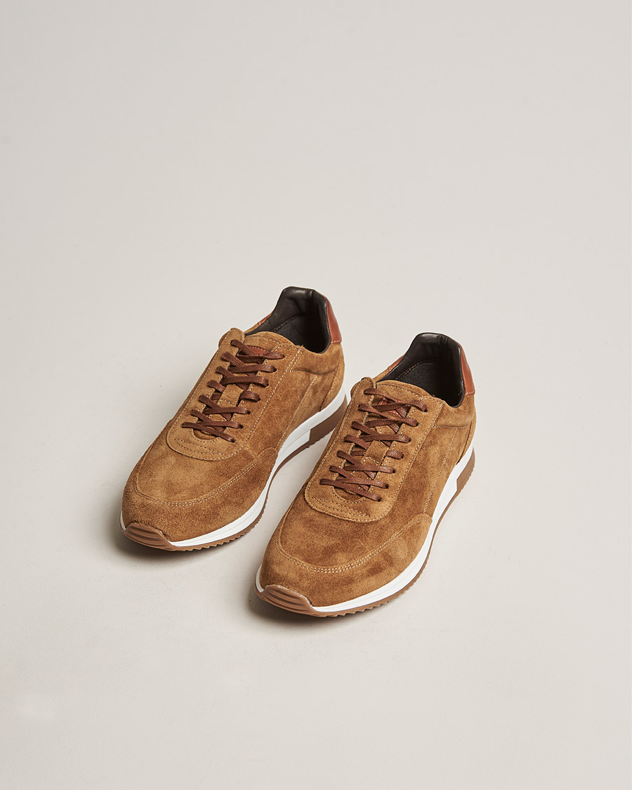 Uomini | Scarpe | Design Loake | Bannister Running Sneaker Tan Suede