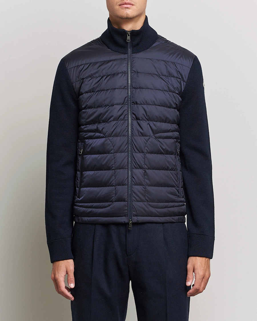 Uomini |  | Moncler | Hybrid Zip Sweater Navy