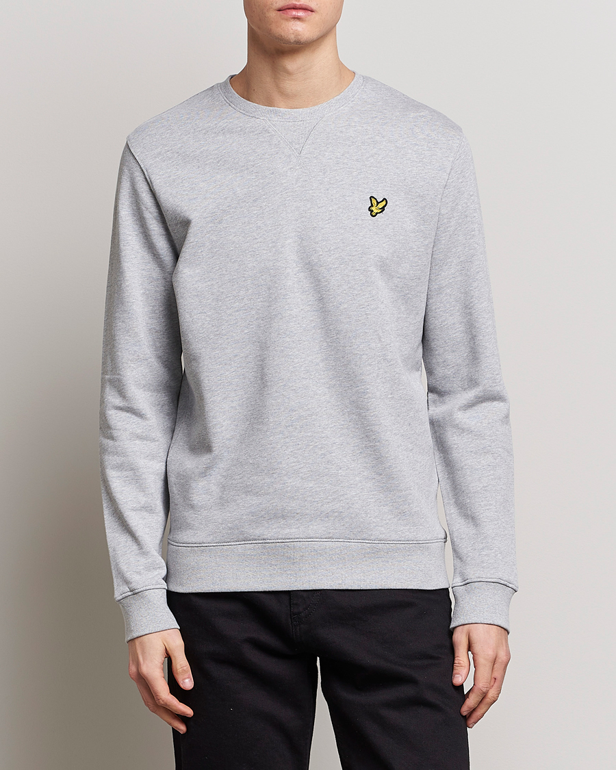 Uomini | Felpe grigie | Lyle & Scott | Crew Neck Cotton Sweatershirt Light Grey Marl