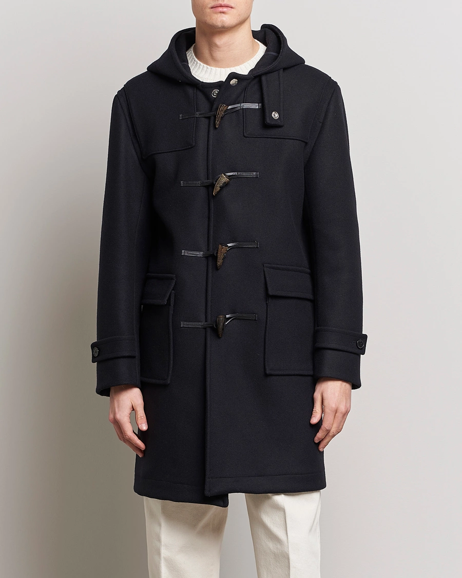 Uomini |  | Mackintosh | Weir Wool Hooded Duffle Navy