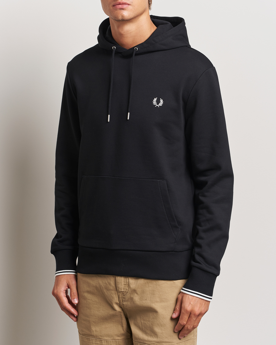 Uomini | Best of British | Fred Perry | Tipped Hoodie Black