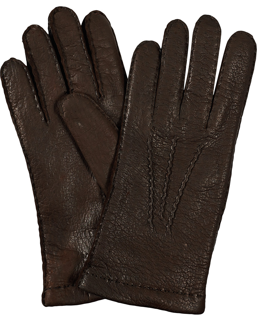 Uomini | Guanti | Hestra | Peccary Handsewn Cashmere Glove Espresso