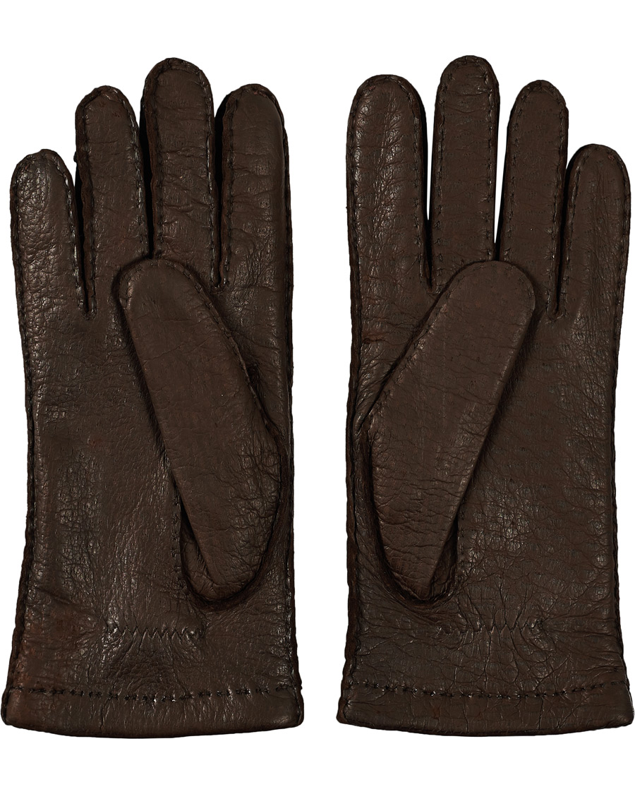 Uomini | Guanti | Hestra | Peccary Handsewn Cashmere Glove Espresso