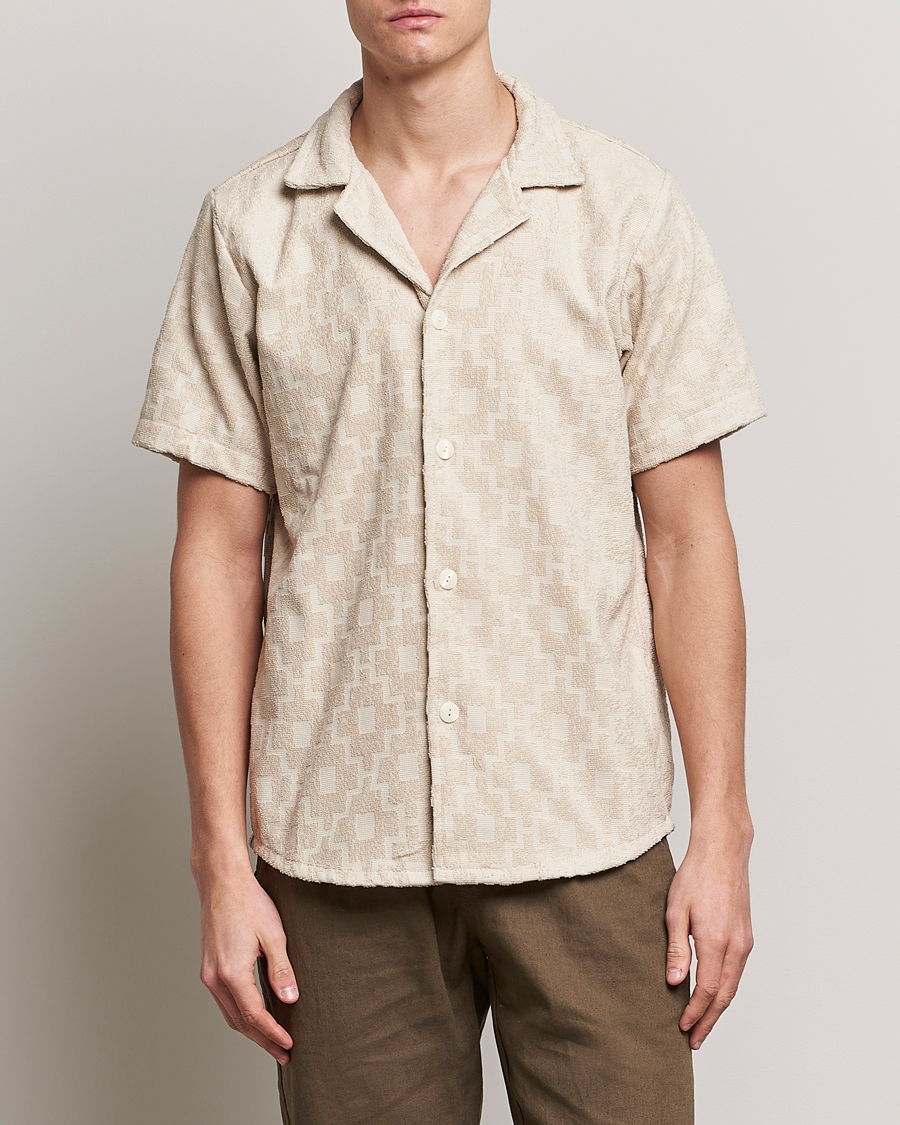 Uomini | OAS | OAS | Machu Terry Short Sleeve Shirt Beige