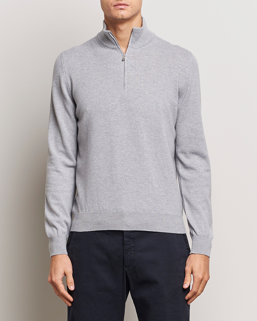 Uomini |  | Gran Sasso | Wool/Cashmere Half Zip Light Grey