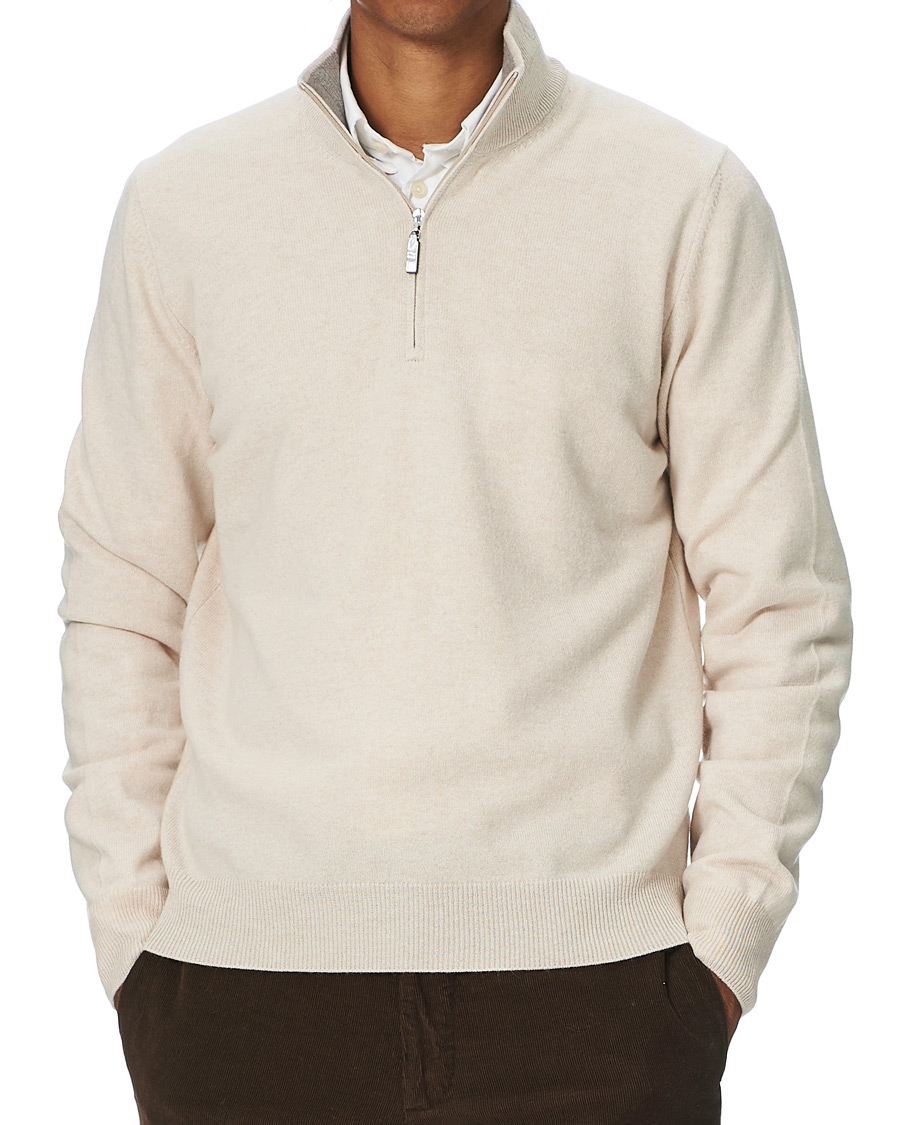 Uomini |  | Gran Sasso | Wool/Cashmere Half Zip Cream