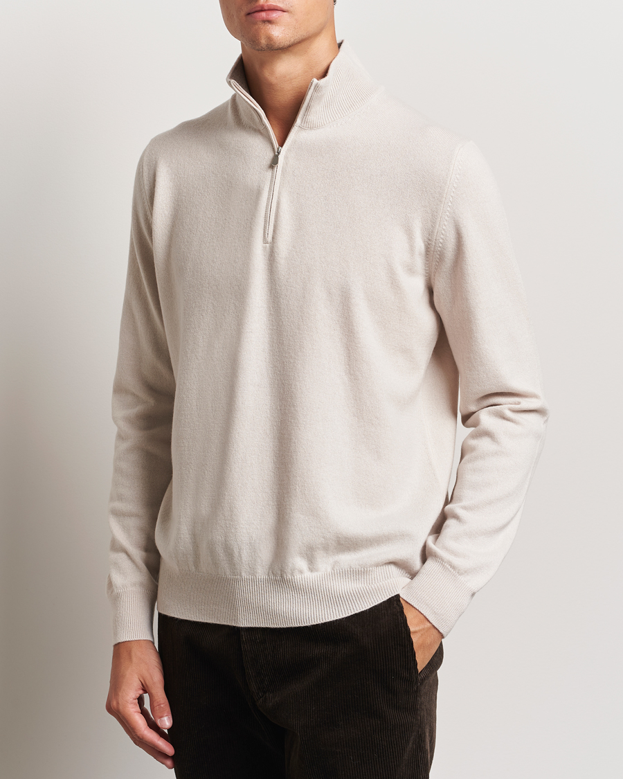 Uomini |  | Gran Sasso | Wool/Cashmere Half Zip Cream