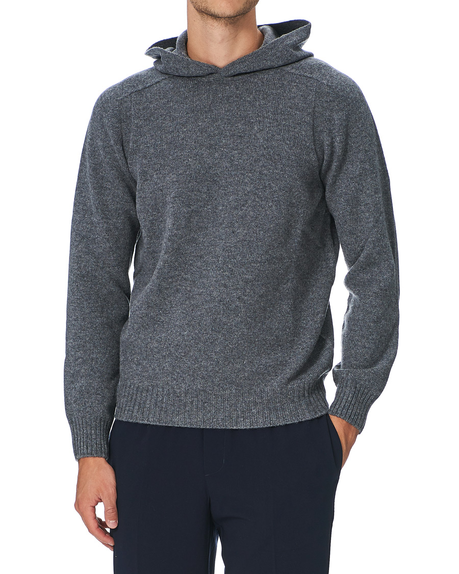 Uomini |  | Gran Sasso | Wool Hoodie Grey Melange