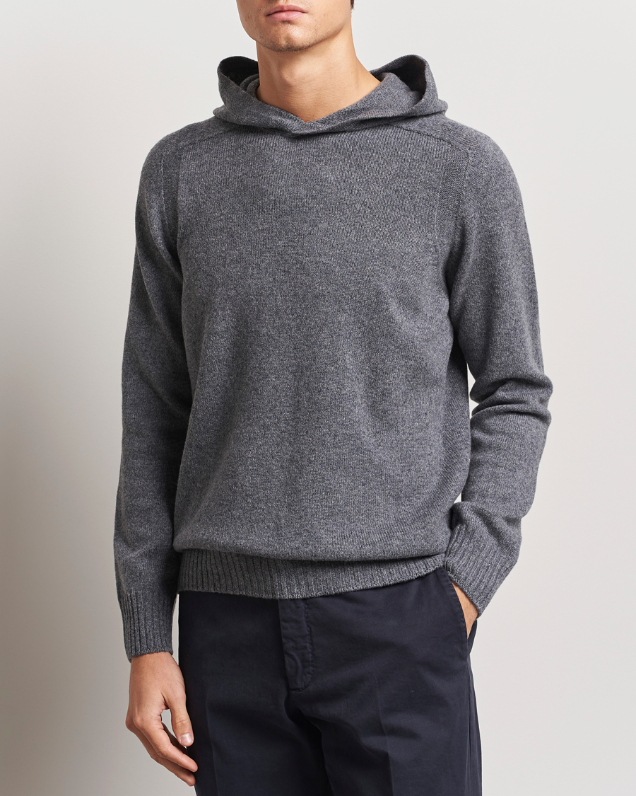 Uomini |  | Gran Sasso | Wool Hoodie Grey Melange