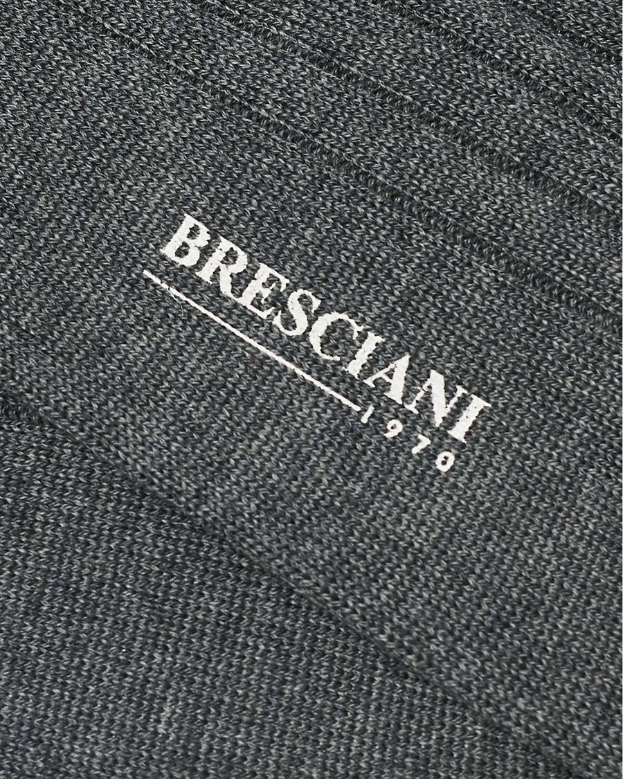 Uomini | Gamla produktbilder | Bresciani | Wool/Nylon Heavy Ribbed Socks Grey