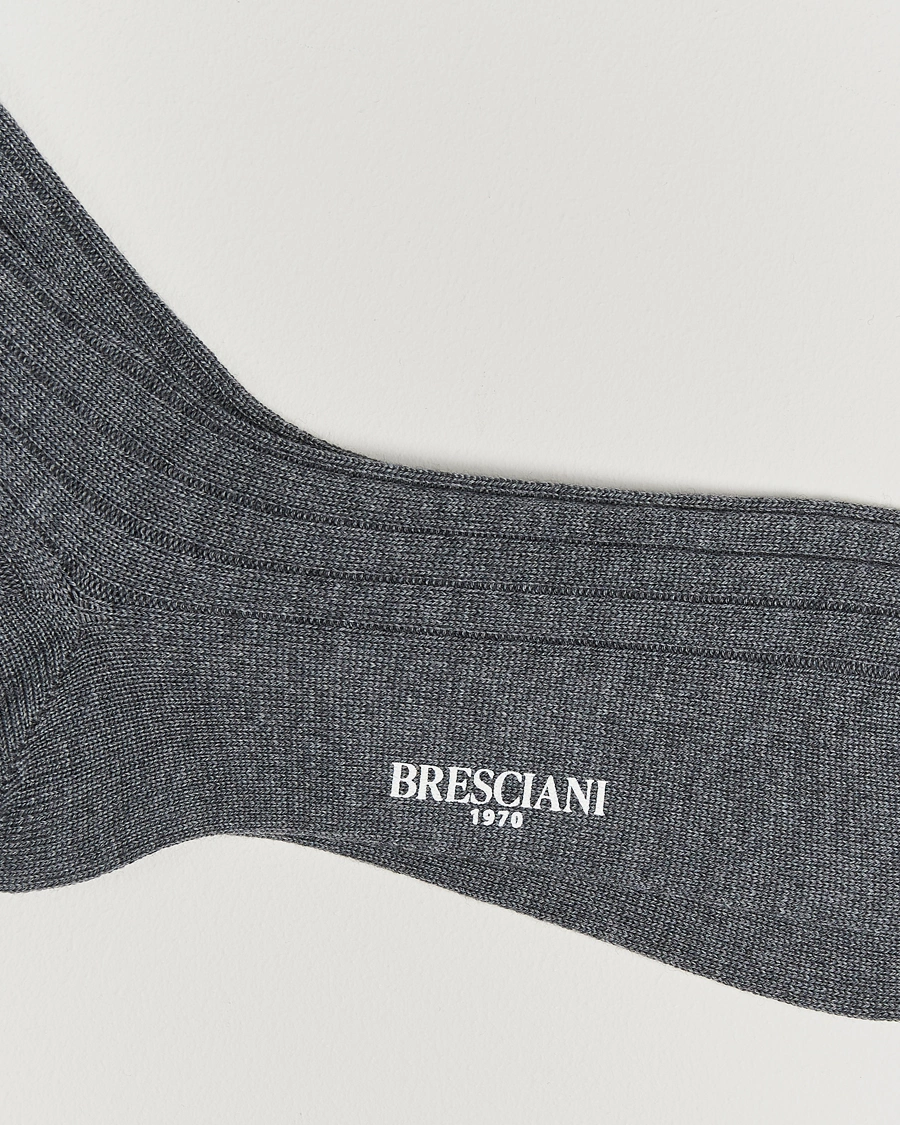 Uomini |  | Bresciani | Wool/Nylon Heavy Ribbed Socks Grey