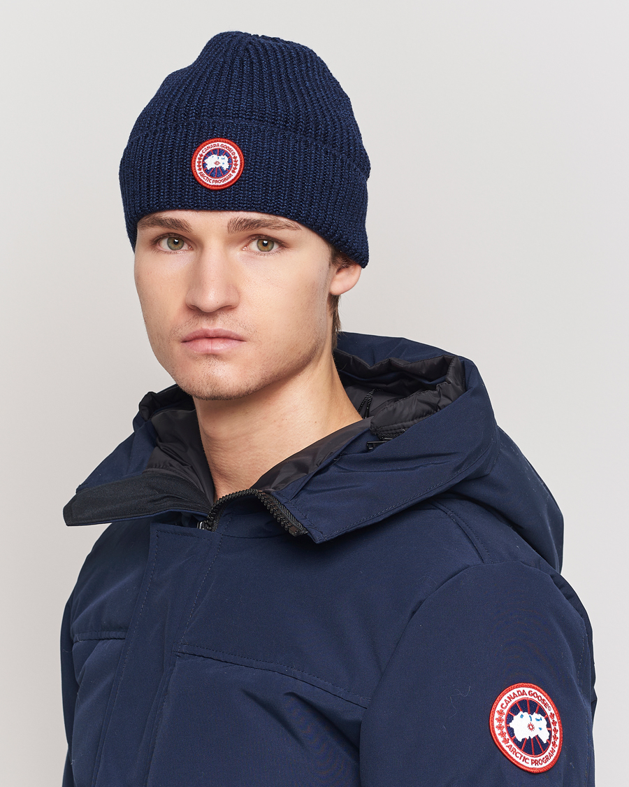 Uomini | Berretti invernali | Canada Goose | Arctic Disc Rib Toque Navy Heather