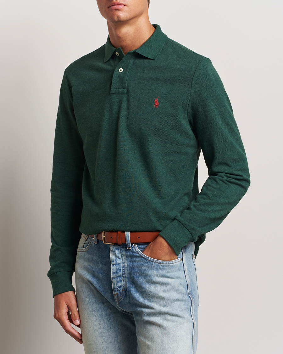 Uomini | Polo a maniche lunghe | Polo Ralph Lauren | Custom Slim Fit Long Sleeve Polo Scotch Pine Heather