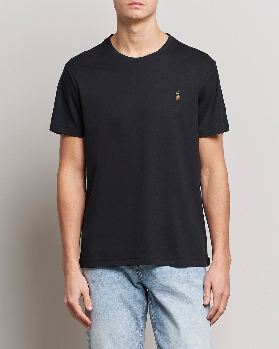 Uomini | T-Shirts | Polo Ralph Lauren | Luxury Pima Cotton Crew Neck T-Shirt Black