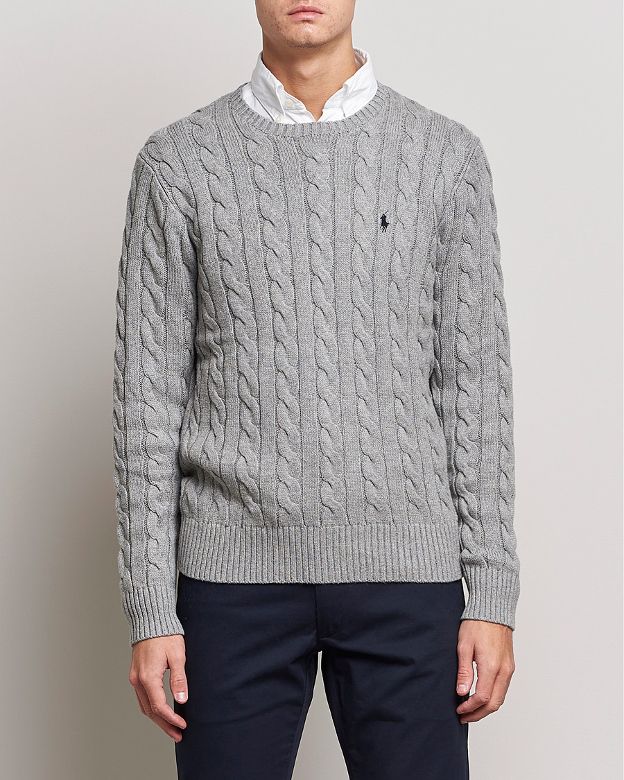 Uomini |  | Polo Ralph Lauren | Cotton Cable Pullover Fawn Grey Heather