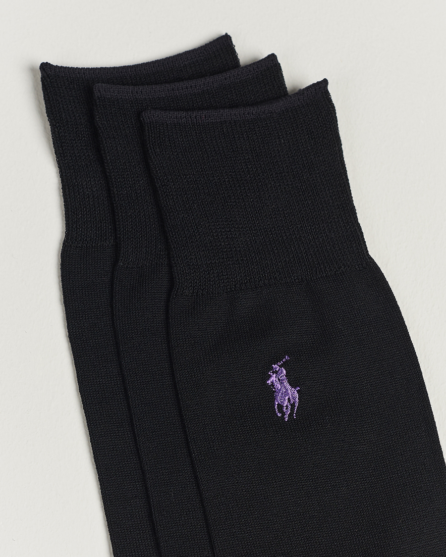 Uomini | Polo Ralph Lauren | Polo Ralph Lauren | 3-Pack Mercerized Cotton Socks Black