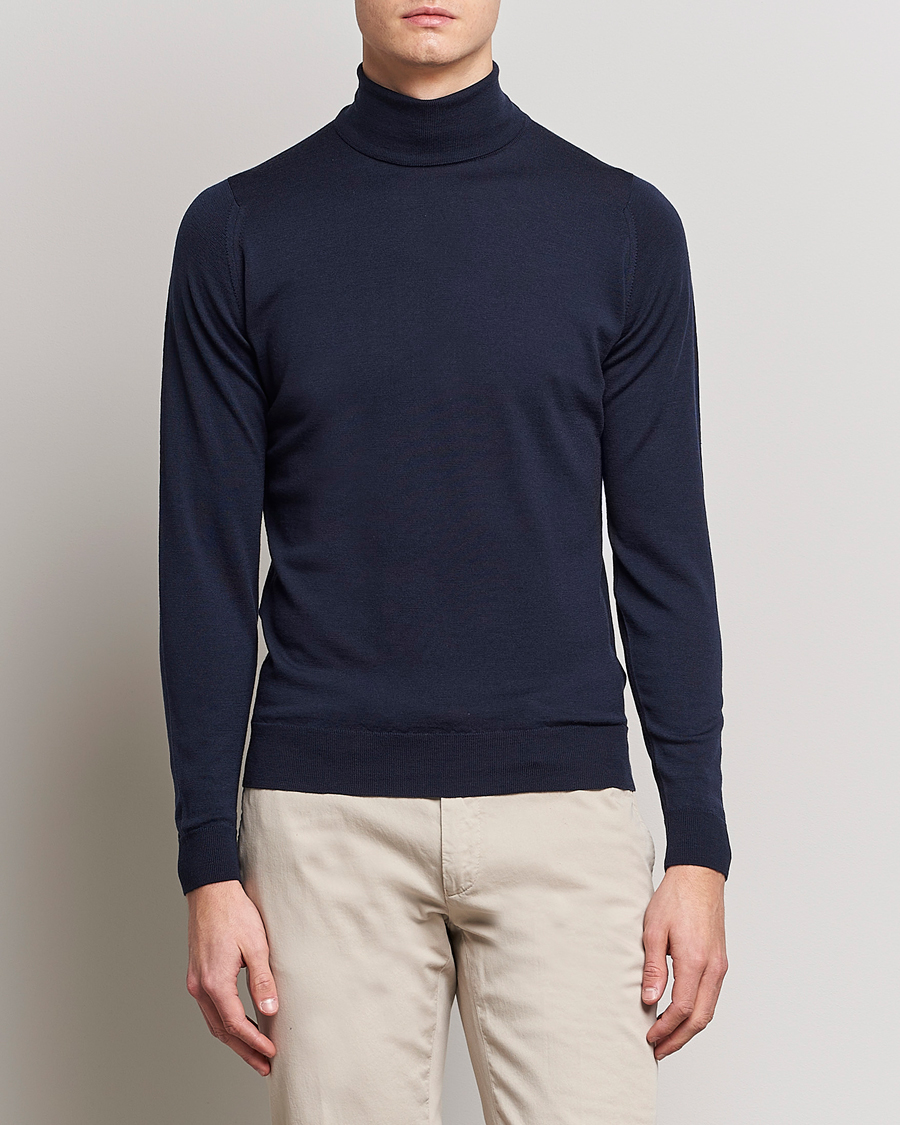 Uomini |  | John Smedley | Cherwell Extra Fine Merino Rollneck Midnight