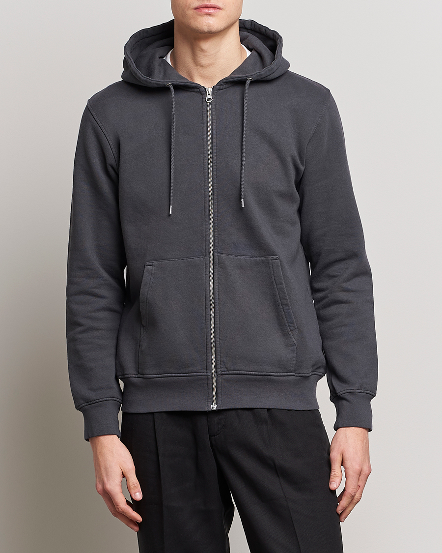 Uomini | Felpe con cappuccio | Colorful Standard | Classic Organic Full Zip Hood Lava Grey