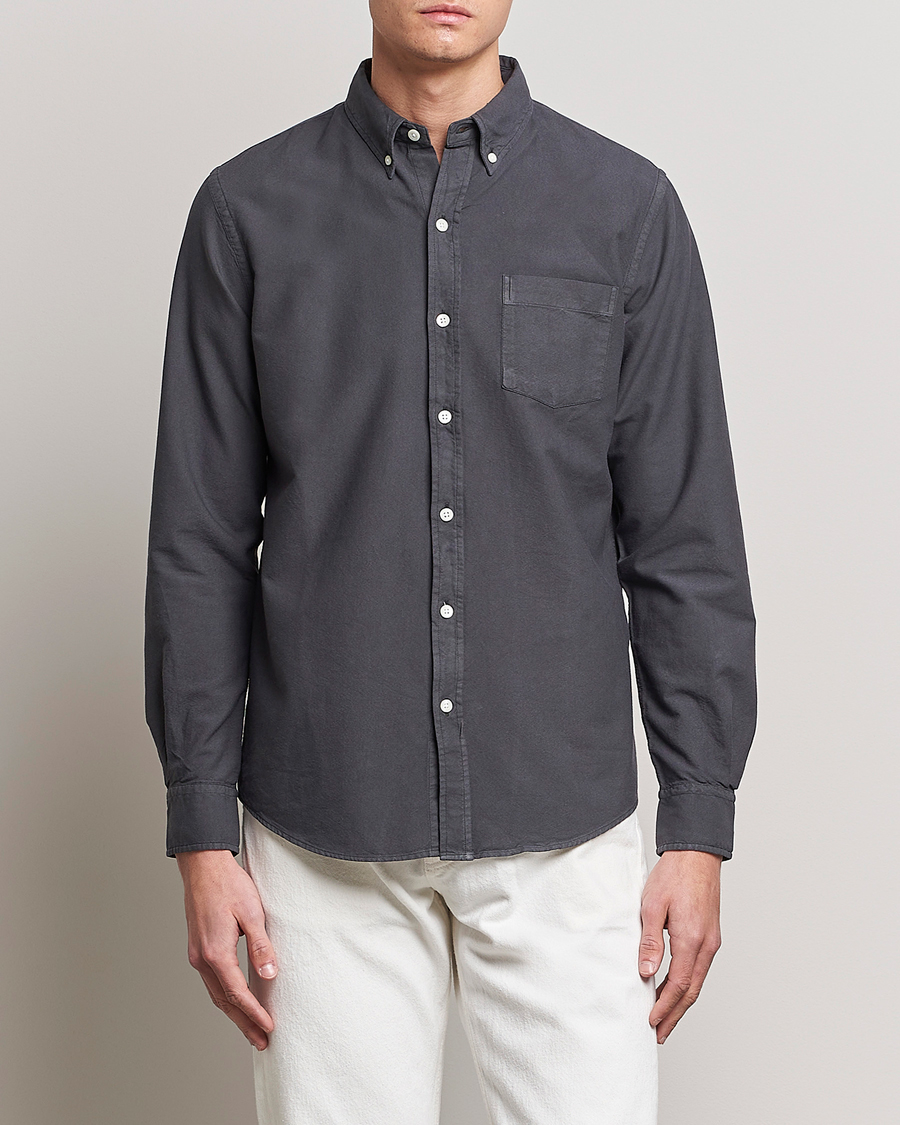 Uomini | Camicie oxford | Colorful Standard | Classic Organic Oxford Button Down Shirt Lava Grey