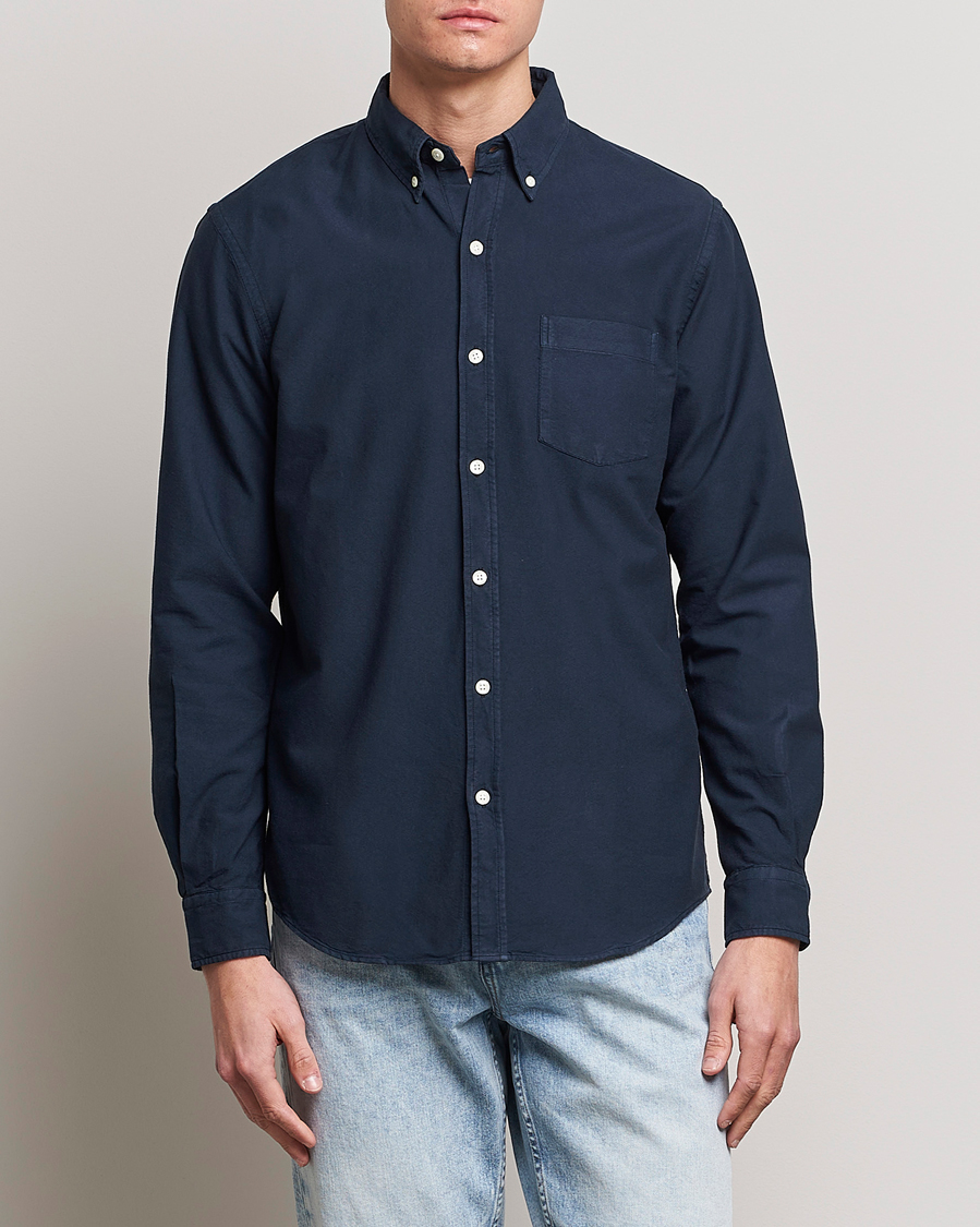 Uomini |  | Colorful Standard | Classic Organic Oxford Button Down Shirt Navy Blue