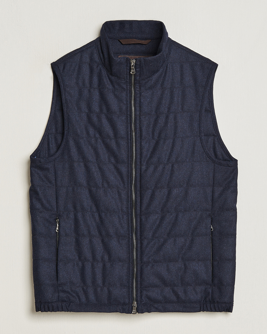 Uomini | Giacche | Oscar Jacobson | Liner EVO Flannel Waistcoat Navy
