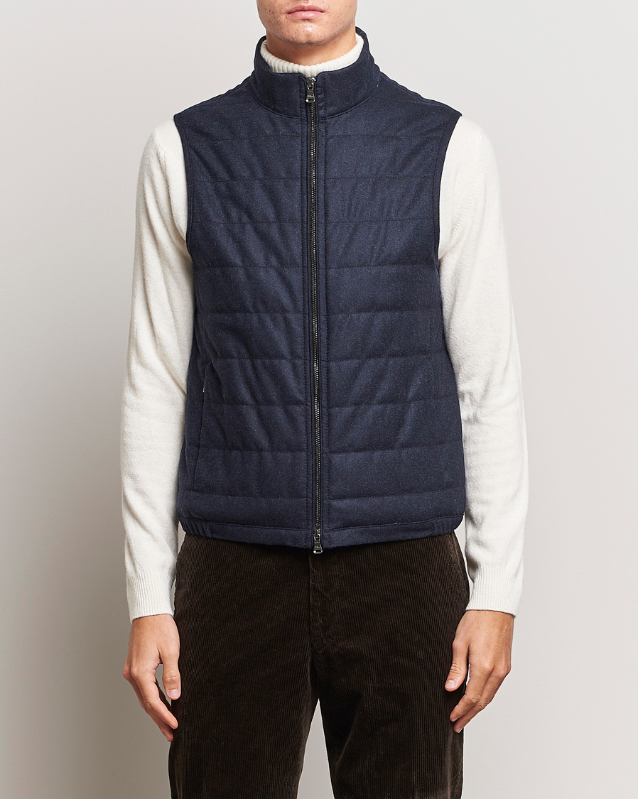 Uomini | Giacche | Oscar Jacobson | Liner EVO Flannel Waistcoat Navy