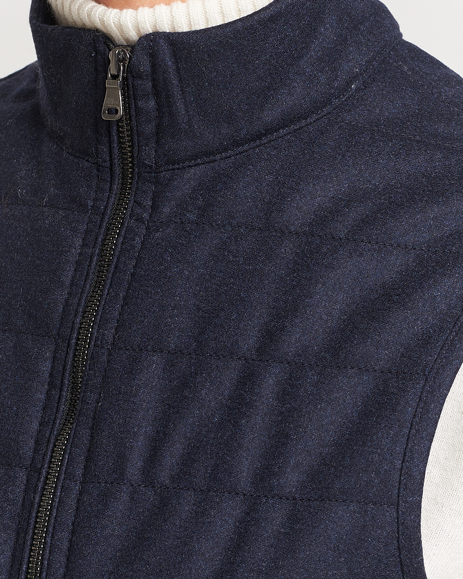 Uomini | Giacche | Oscar Jacobson | Liner EVO Flannel Waistcoat Navy