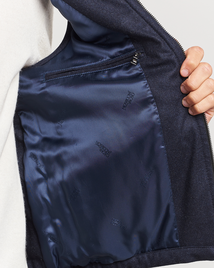 Uomini | Giacche | Oscar Jacobson | Liner EVO Flannel Waistcoat Navy