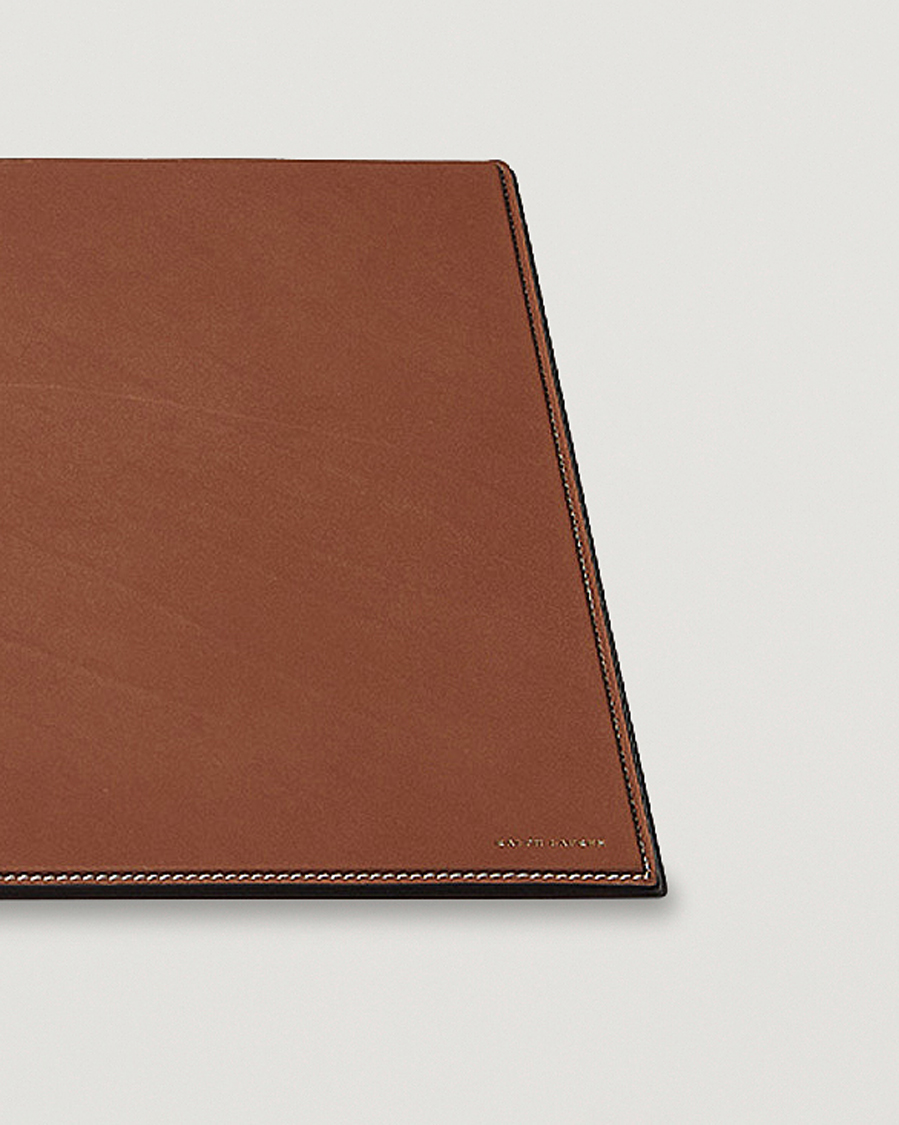 Uomini |  | Ralph Lauren Home | Brennan Small Leather Desk Blotter Saddle Brown