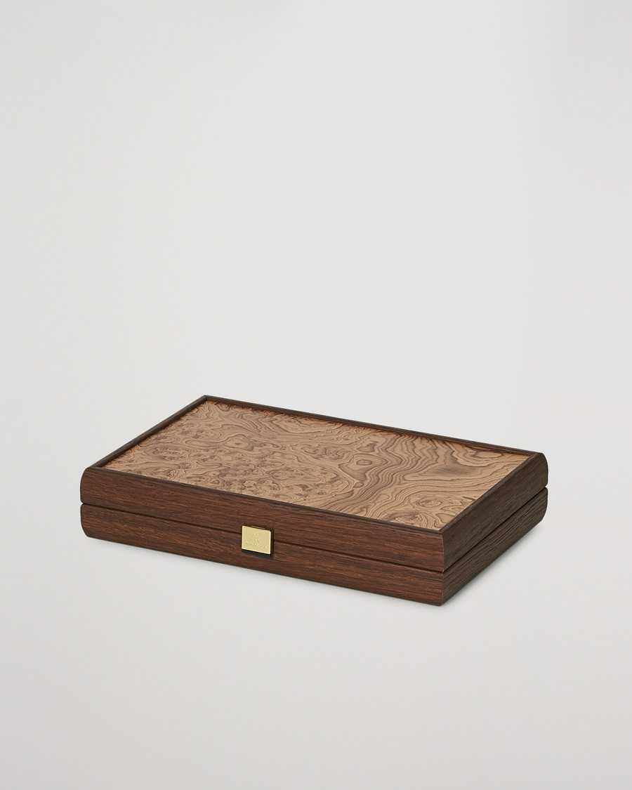 Uomini | Idee regalo di Natale | Manopoulos | Walnut Burl Small Backgammon With Side Racks