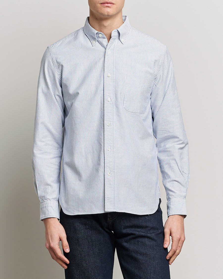 Uomini | Japanese Department | BEAMS PLUS | Oxford Button Down Shirt Light Blue Stripe