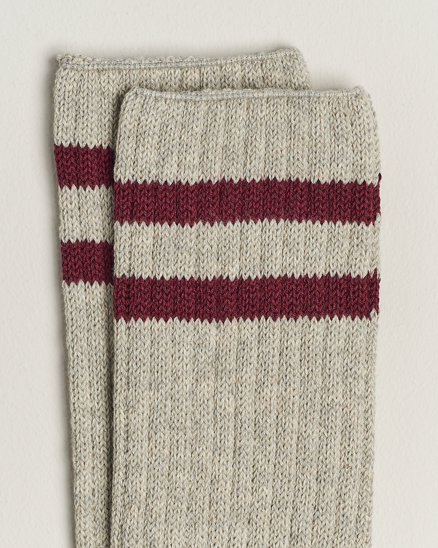 Uomini | Calzini per tutti i giorni | BEAMS PLUS | Schoolboy Socks Grey/Burgundy