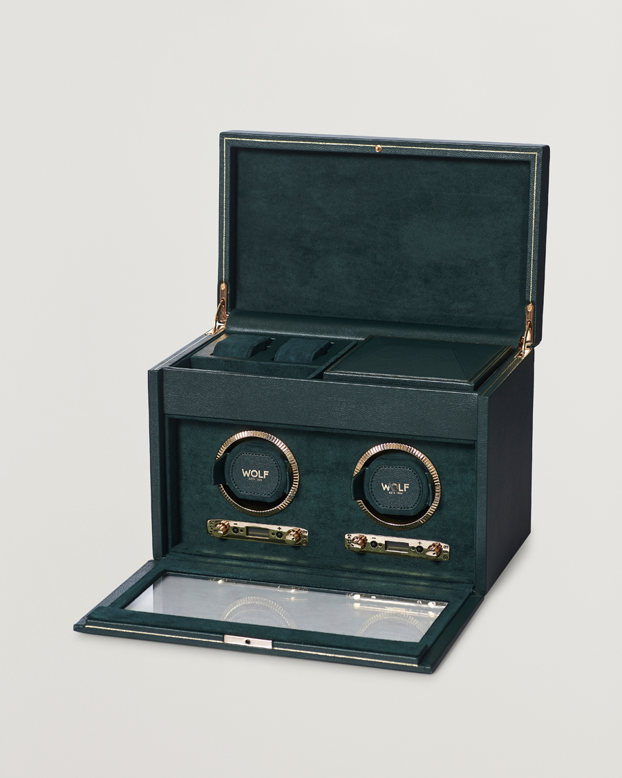 Uomini | Scatole per orologi | WOLF | British Racing Green Double Watch Winder