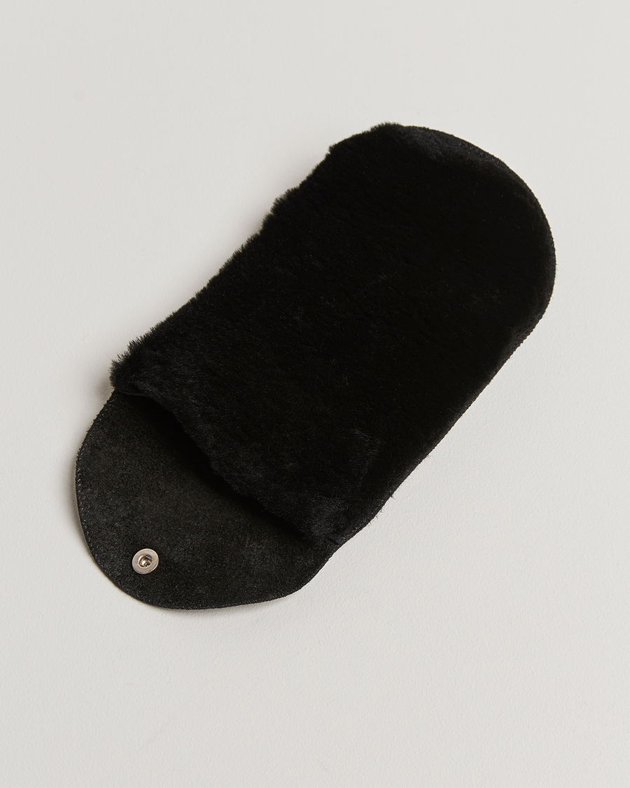 Uomini | Reparti | John Lobb | Grain Leather Buffing Glove Black Fur