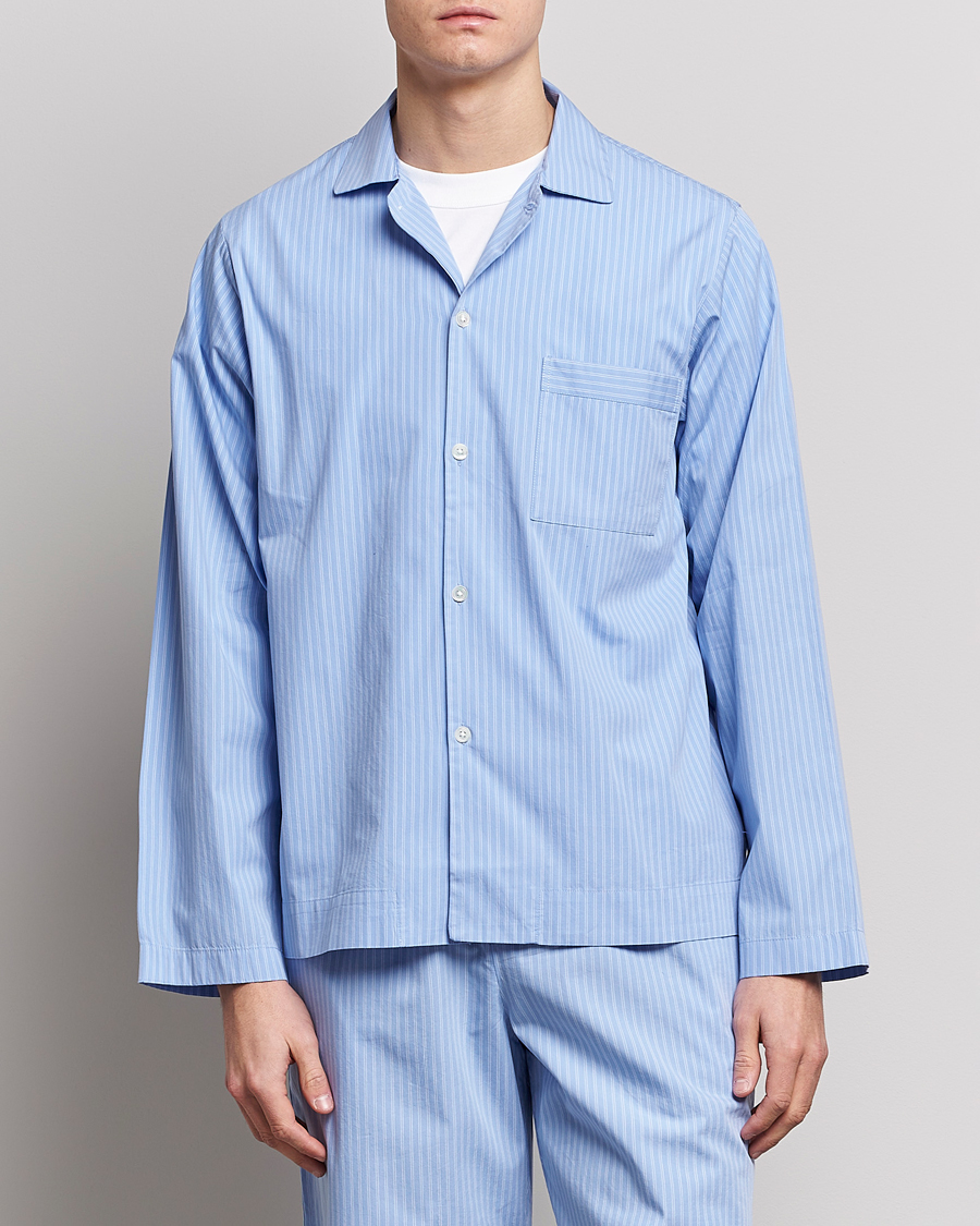 Uomini | Pigiami | Tekla | Poplin Pyjama Shirt Pin Stripes