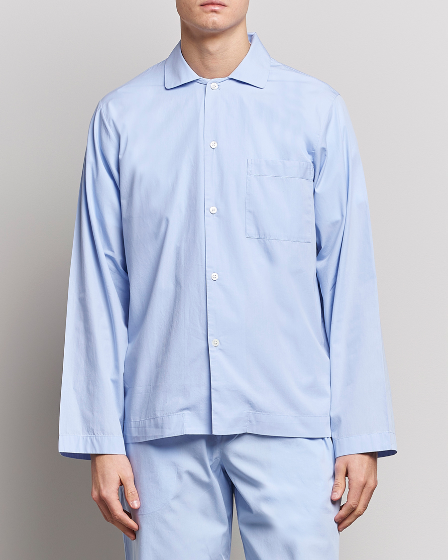 Uomini | Top pigiama | Tekla | Poplin Pyjama Shirt Light Blue