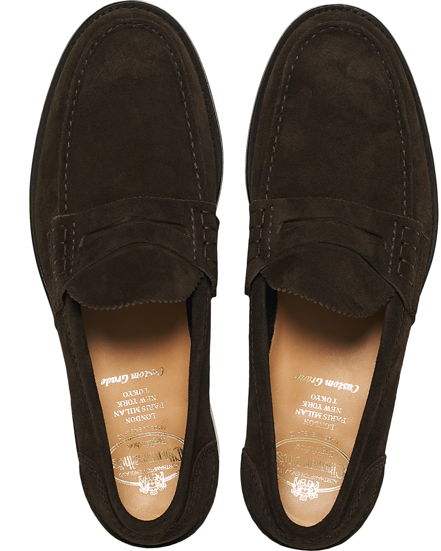 Uomini | Church's Pembrey Suede Penny Loafers Dark Brown | Church's | Pembrey Suede Penny Loafers Dark Brown