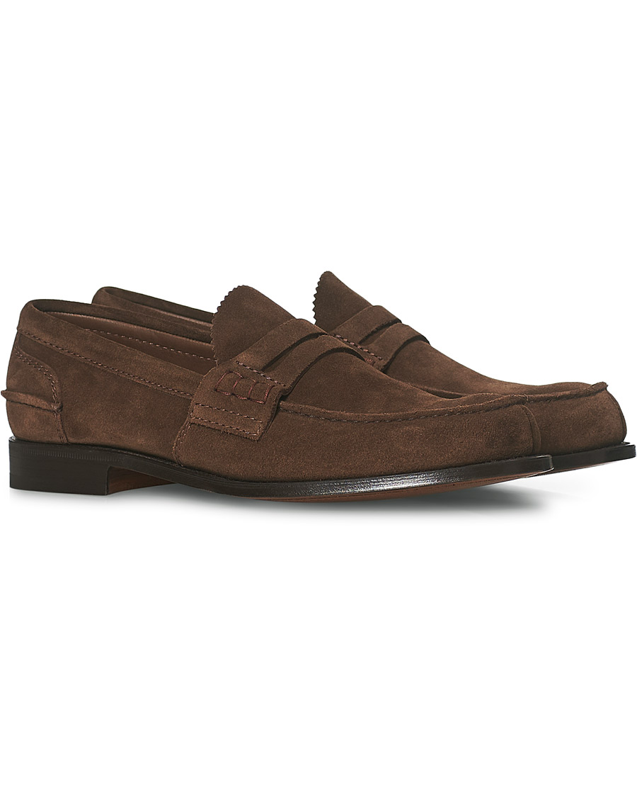 Uomini | Church's Pembrey Suede Penny Loafers Sigar Brown | Church's | Pembrey Suede Penny Loafers Sigar Brown