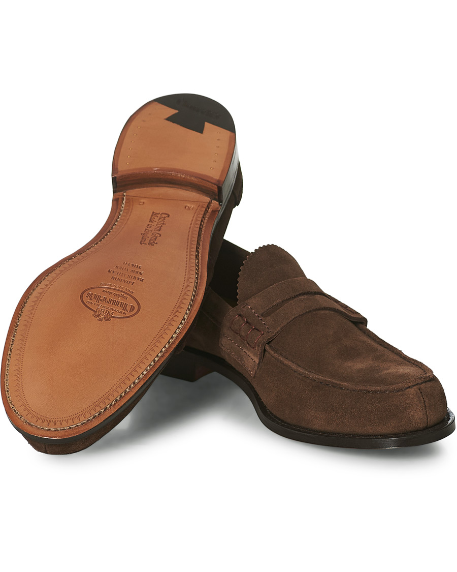 Uomini | Church's Pembrey Suede Penny Loafers Sigar Brown | Church's | Pembrey Suede Penny Loafers Sigar Brown