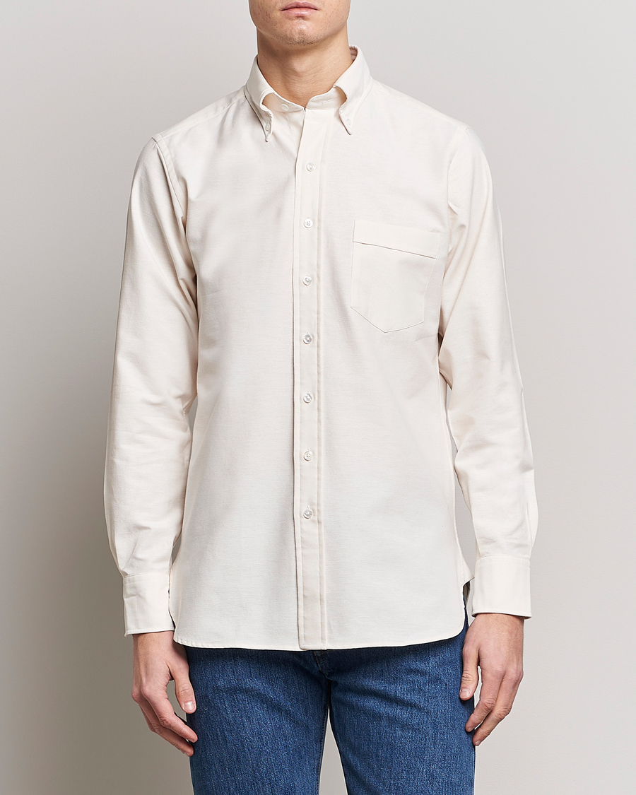 Uomini | Best of British | Drake\'s | Button Down Oxford Shirt Cream