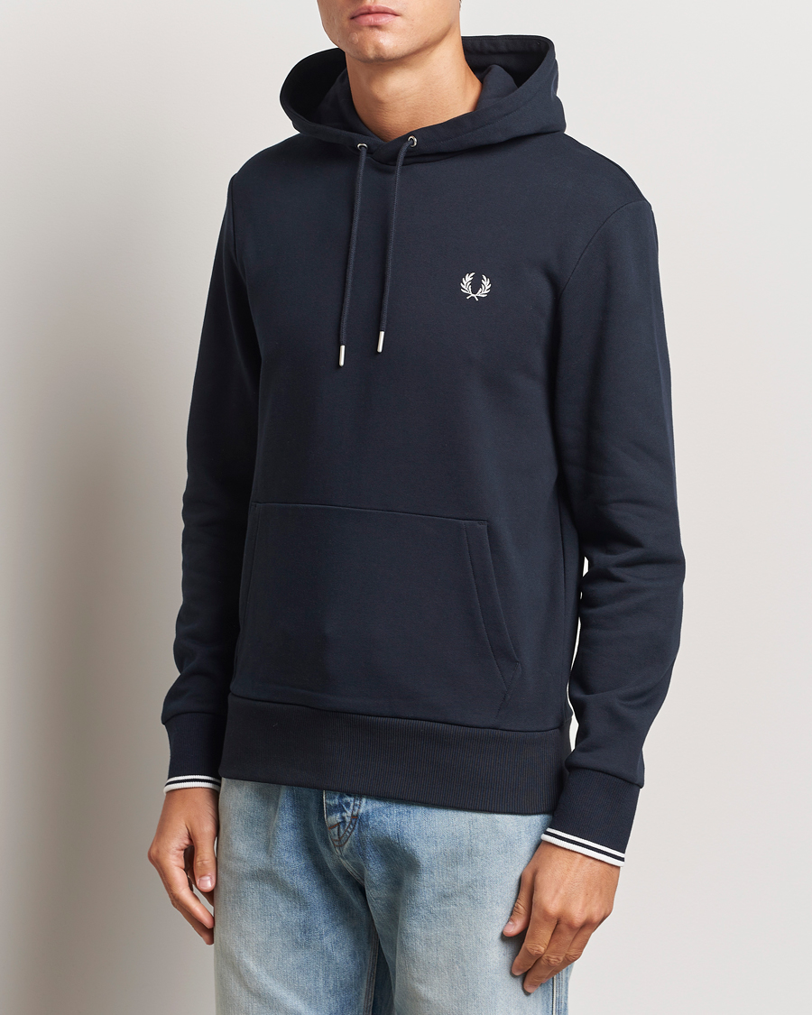 Uomini | Fred Perry | Fred Perry | Tipped Hoodie Navy