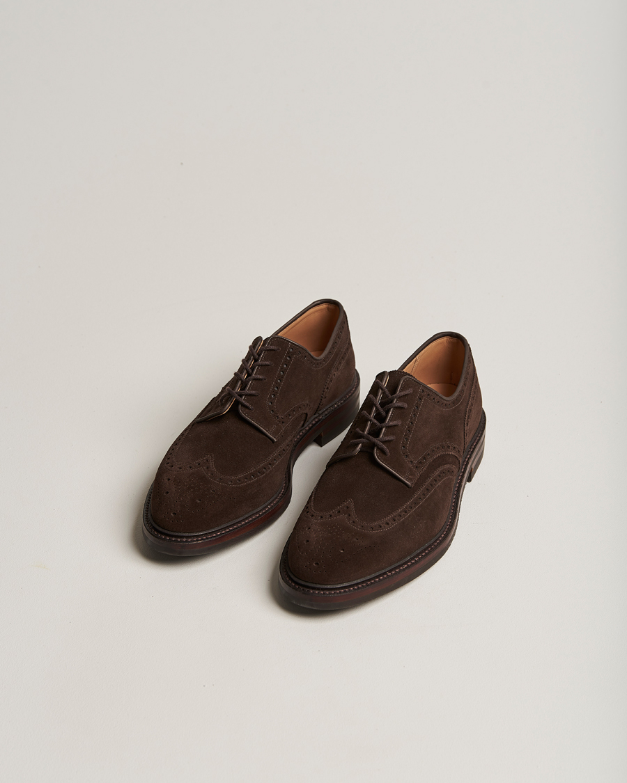 Uomini | Crockett & Jones | Crockett & Jones | Pembroke Derbys Dainite Sole Dark Brown Suede