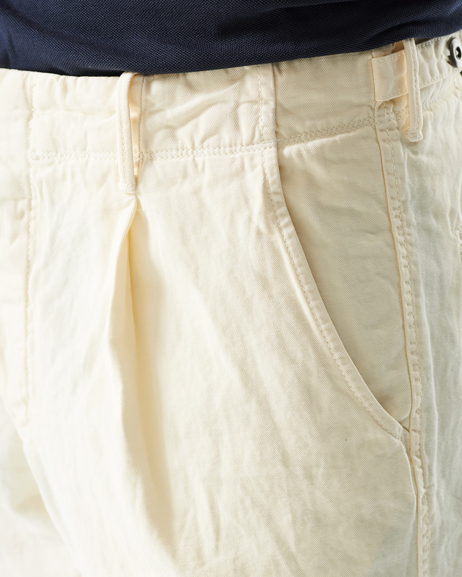 Uomini | Pantaloni | Incotex | Tapered Fit Cotton Trousers Off White