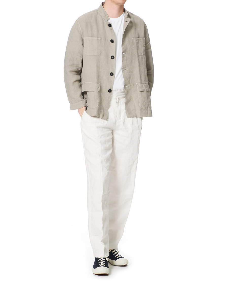 Uomini | Camicie | Massimo Alba | Cina Linen Overshirt Walnut