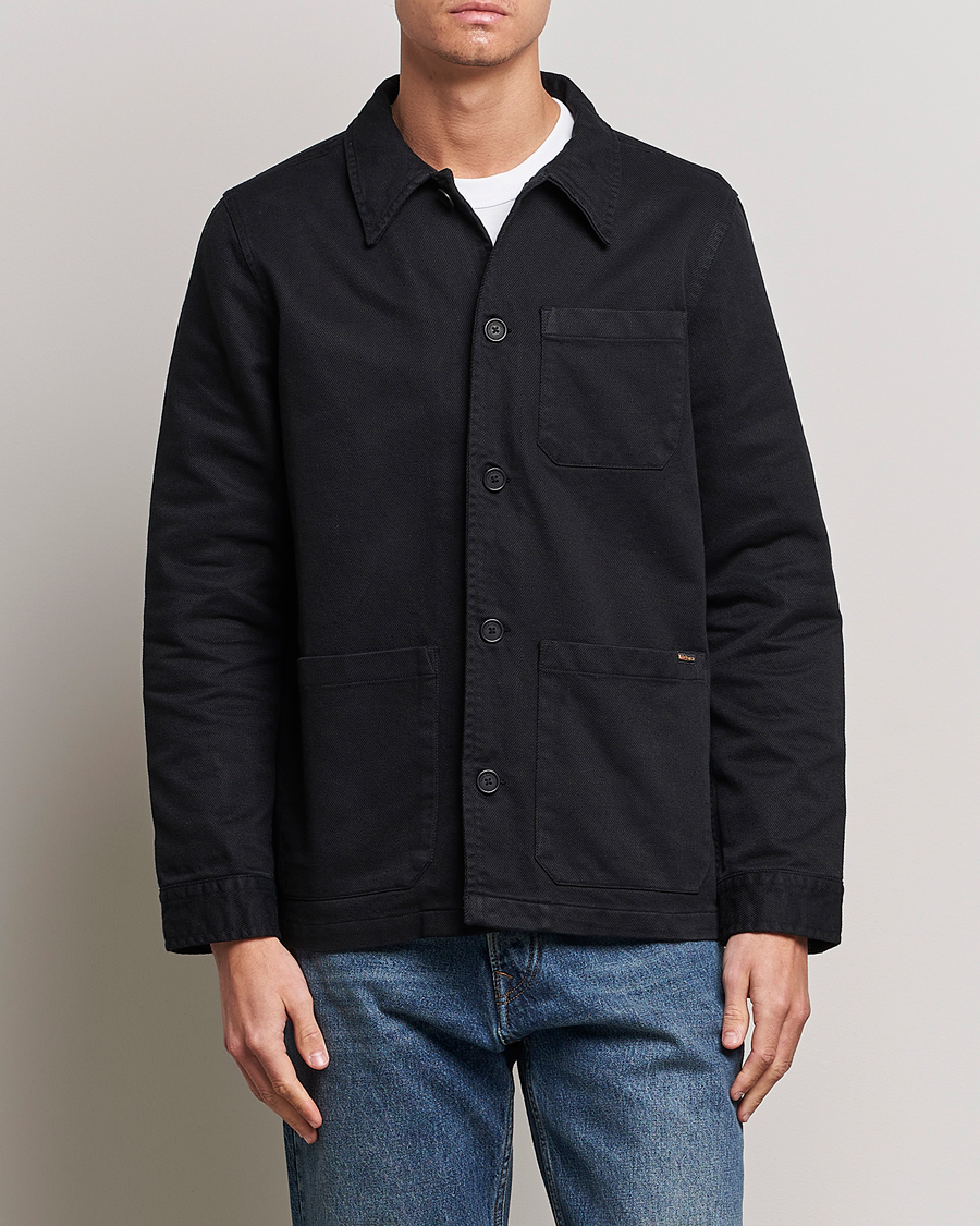 Uomini | An overshirt occasion | Nudie Jeans | Barney Worker Overshirt Black