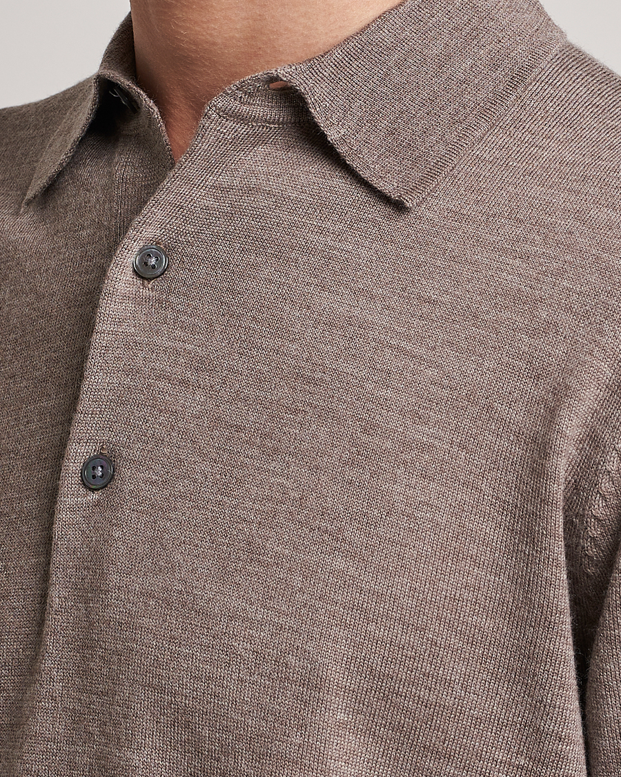 Uomini | Maglieria | A Day's March | Ambroz Merino Polo Taupe