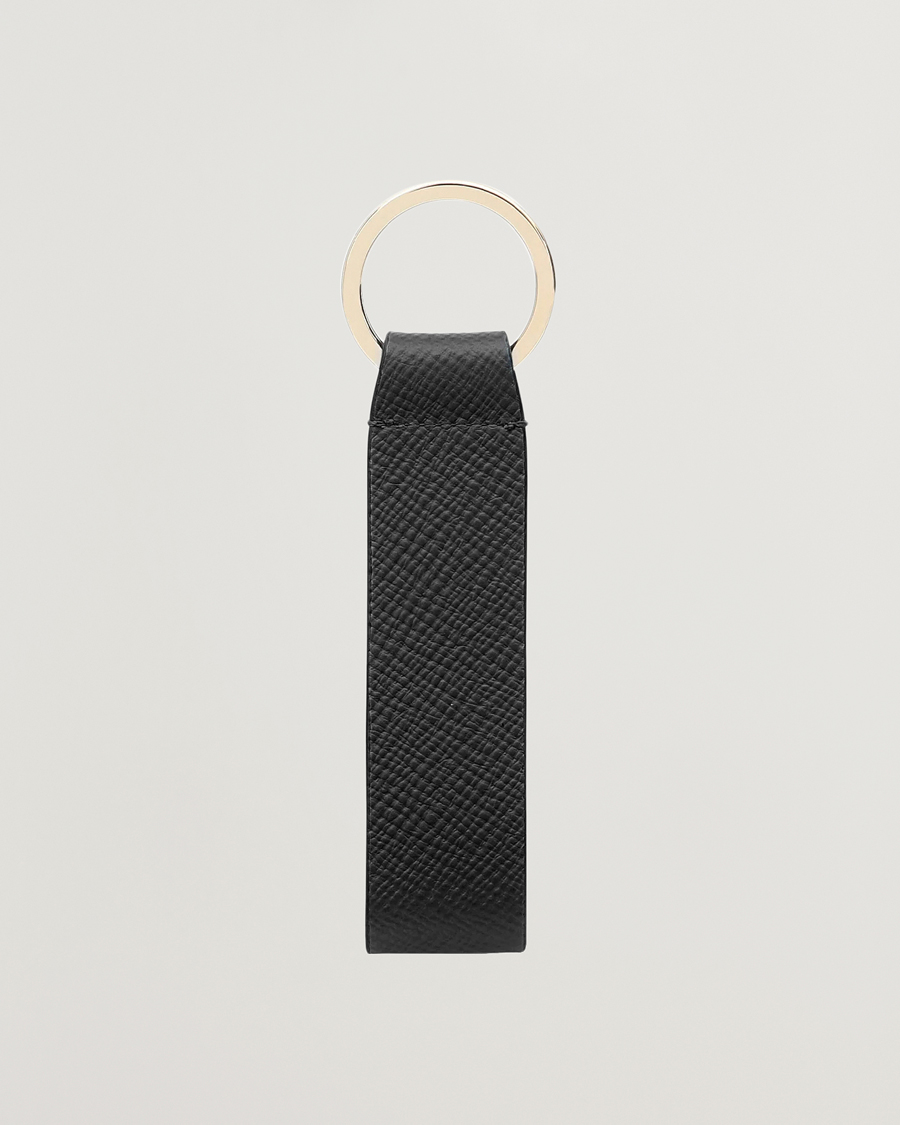 Uomini | Smythson | Smythson | Panama Leather Keyring Black